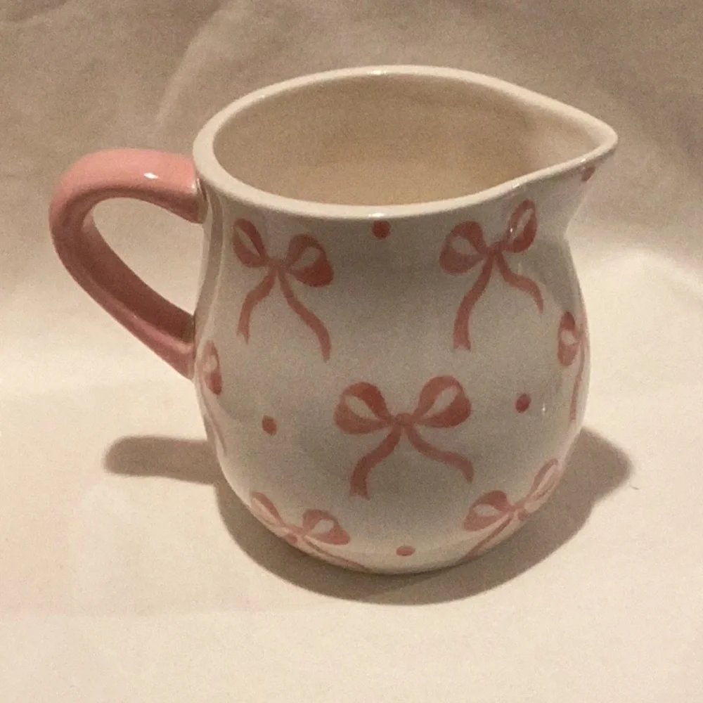 Pink Bow Cream and Sugar Set
